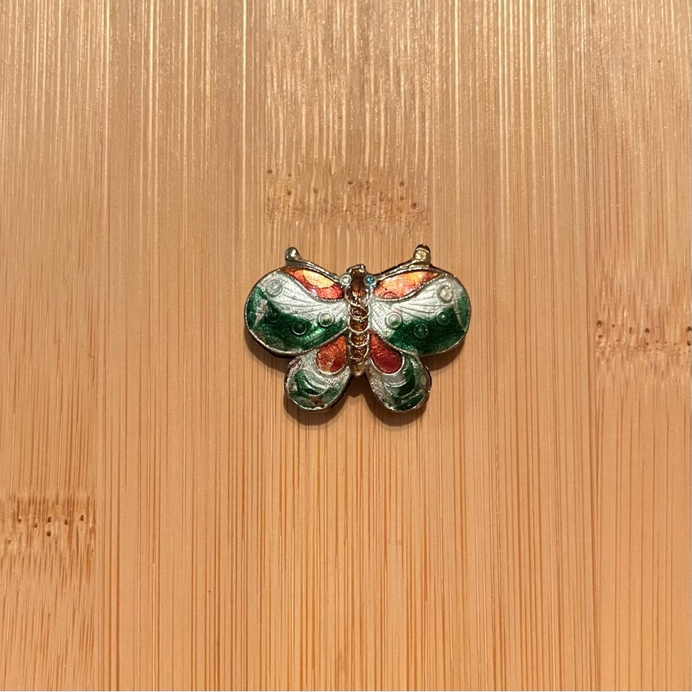 Green butterfly stainless steel pendant